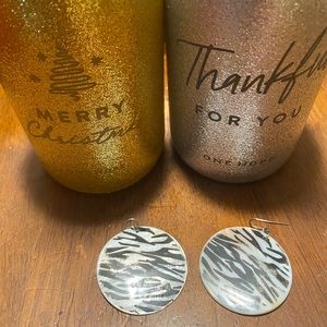 Zebra print dangle earrings